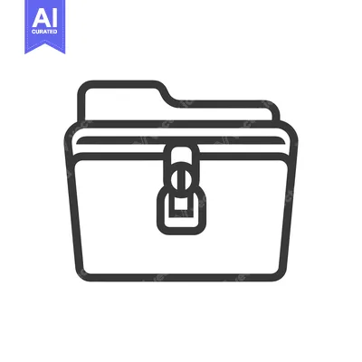 Premium design asset: Minimalist Folder Icon with Unique Lock Detail, Outline Style