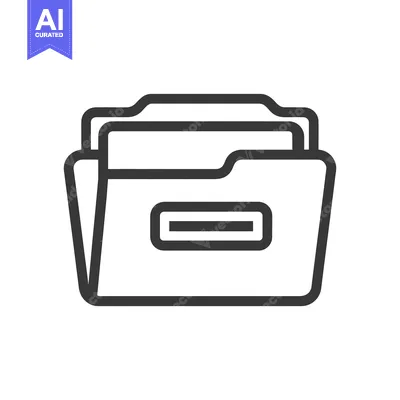 Aset desain premium: Minimalist Folder Icon: Clean Line Art for Data Storage