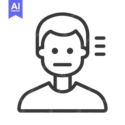 Aset premium populer: An illustration of a human male person in simple line art style