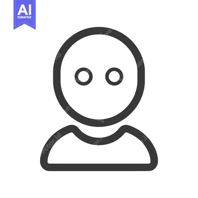 Aset desain premium: A simple outline illustration of a human person profile