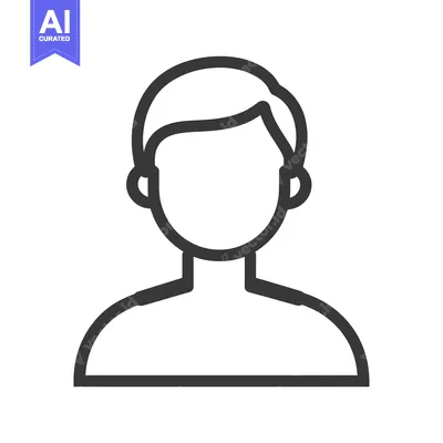 Premium design asset: Simplified black and white outline depicting a human figure