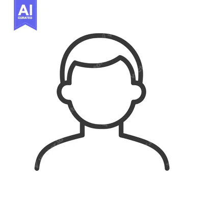 Premium design asset: Outline illustration representing a human person with simple features