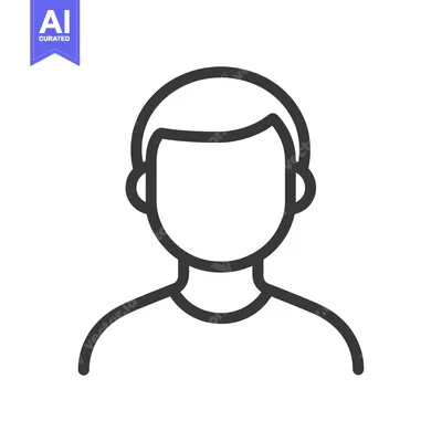 Aset desain premium: A simple outline graphic representation of a human person