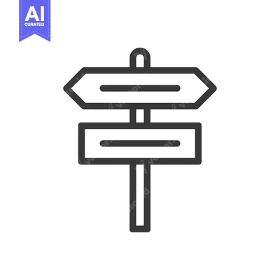 Minimalist Signpost Icon: Directional Guidance with Clean Lines and Mo