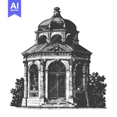 Popular premium asset: Elegant Classical Style Gazebo Architectural Drawing