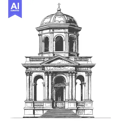 Aset premium populer: Elegant Classical Structure With Dome And Columns