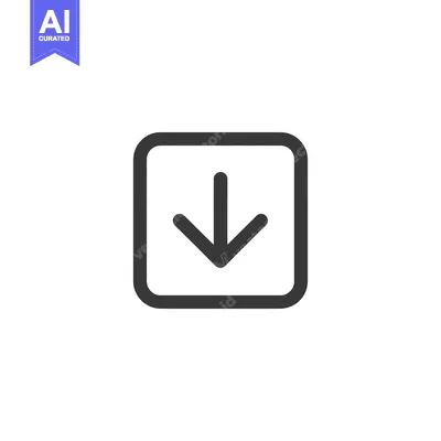 Aset premium populer: Download Icon: Bold Arrow in Rounded Square Frame, Simple Design