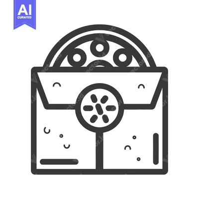 Premium design asset: A simple line drawing illustrates a stylized container and items
