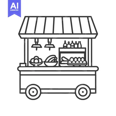 Popular premium asset: A simple illustration of a mobile food cart vendor