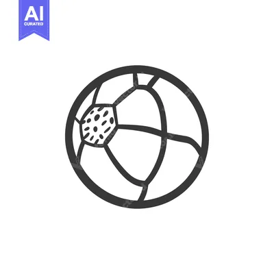Aset premium populer: A simple black and white line drawing of a ball