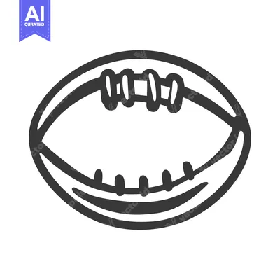 Aset desain premium: A simple black and white outline of an american football