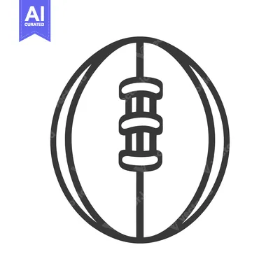 Premium design asset: An outlined drawing of a football featuring central white lines