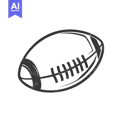 Popular premium asset: A black and white drawing depicting a football on its side