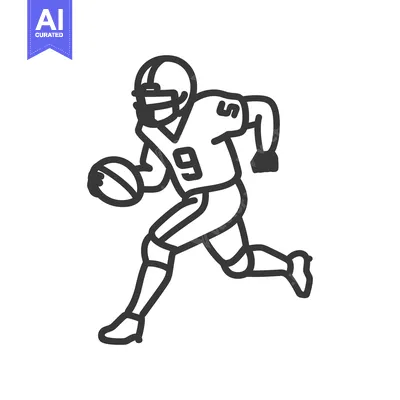 Premium design asset: A stylized outline of a football player in running motion