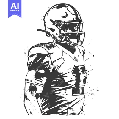 Premium design asset: A vector art illustration of a football player in uniform