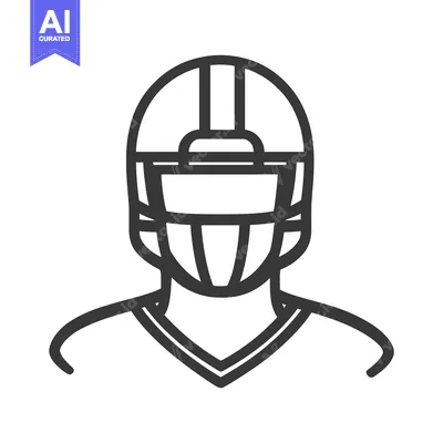 Aset premium populer: A Line Art Illustration Depicting a Football Player in Uniform