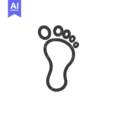 Aset premium populer: Minimalist Footprint Icon: Simple Outline Design on White Background