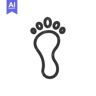 Aset desain premium: Footprint Icon: Simple, Bold Line Art on White Background