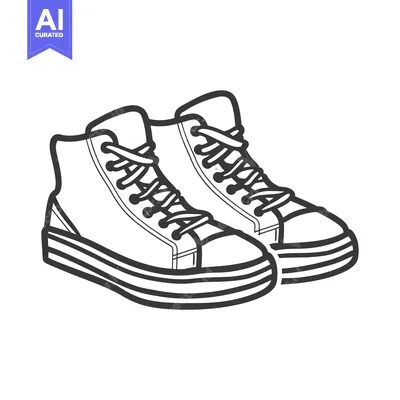 Aset desain premium: A pair of high top canvas sneakers with white laces