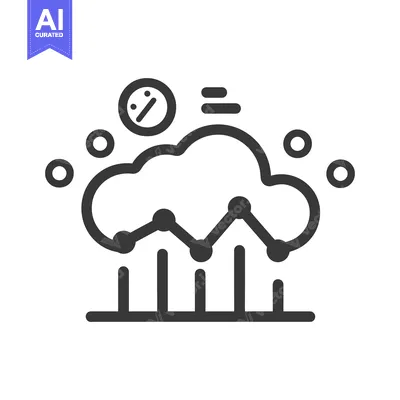 Premium design asset: A cloud computing icon with performance data and charts