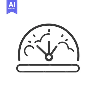 Premium design asset: A stylized diagram of a gauge with an analog hand indicator