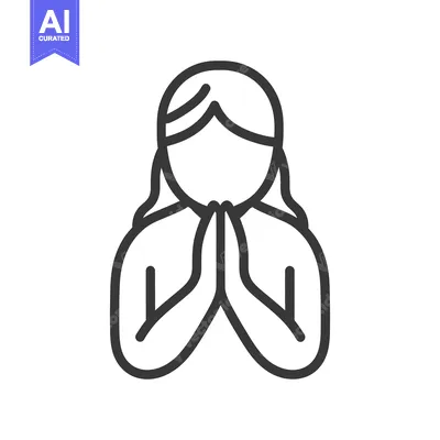 Popular premium asset: A simple line illustration of a person in a praying gesture