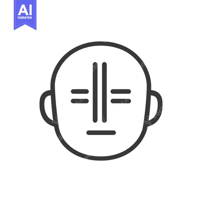 Premium design asset: Simplified outline of a human face with geometric features