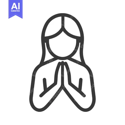 Premium design asset: A simple illustration of a person in a prayer gesture