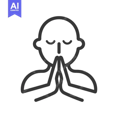 Aset desain premium: A person is shown with folded hands in a silent prayer position