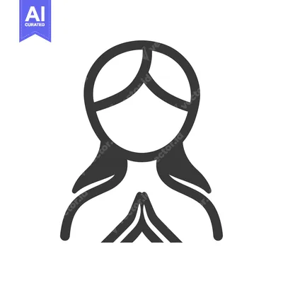 Aset premium populer: Simple illustration representing a person with hands clasped together