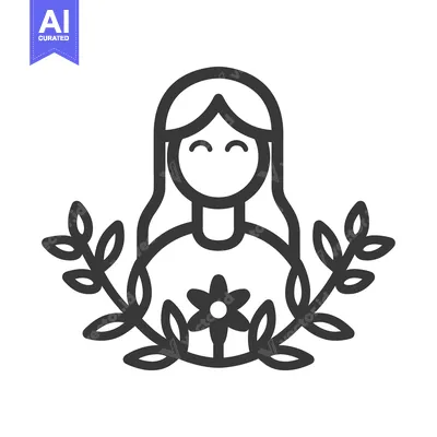 Popular premium asset: An illustration of a smiling woman surrounded by floral elements