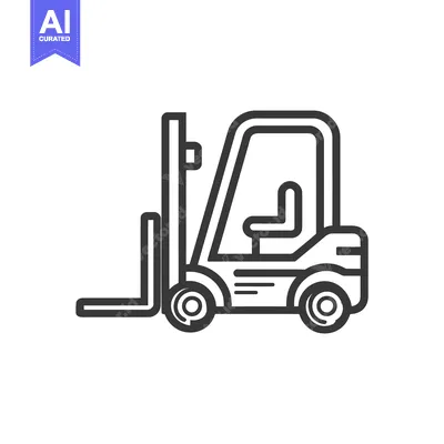 Aset premium populer: Minimalist Forklift Icon: Bold Outline, Industrial Equipment, Vector I