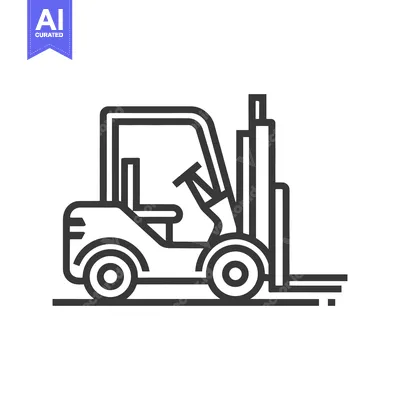 Popular premium asset: Minimalist Forklift Icon: Bold Outline on White Background, Industrial