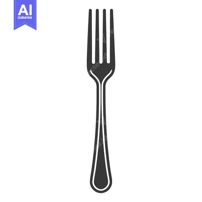 Popular premium asset: A black and white image of a metal dining fork