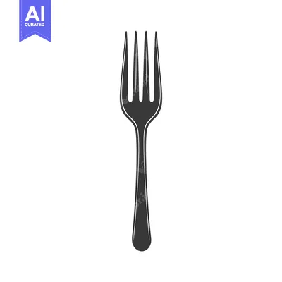 Popular premium asset: A simple isolated utensil showing a standard metal fork