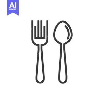 Premium design asset: Minimalist Fork and Spoon Icon: Clean Line Art for Culinary Design