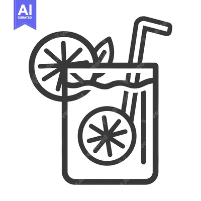Popular premium asset: A refreshing beverage with a citrus garnish and a drinking straw