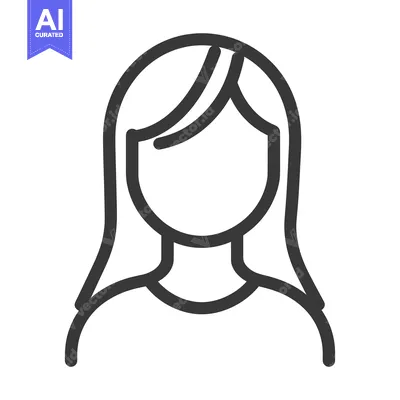 Aset premium populer: Simple graphic illustration of a woman with long flowing hair
