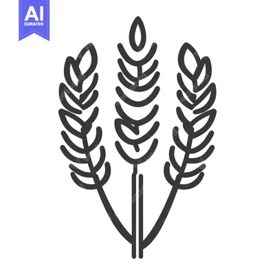 Aset premium populer: Three stalks of wheat represented by clean line art