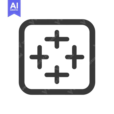 Premium design asset: Target Icon: Four Crosshairs in Rounded Square Frame, Minimalist Desig