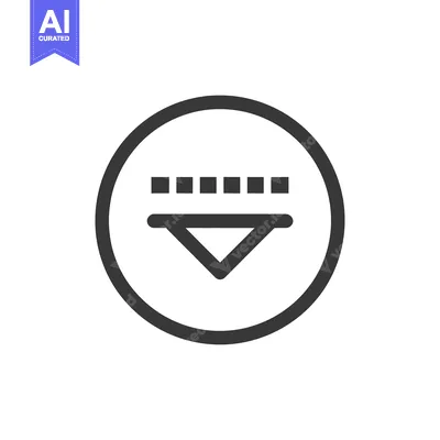 Premium design asset: Dropdown Menu Icon: Minimalist Design with Arrow and Dashed Line in Ci