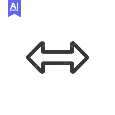Aset premium populer: Bold Black Arrow Icon Pointing Left and Right on White Background