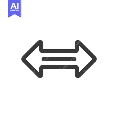 Aset desain premium: Symmetrical Double-Headed Arrow Icon, Directional Symbol, Gray on Whit