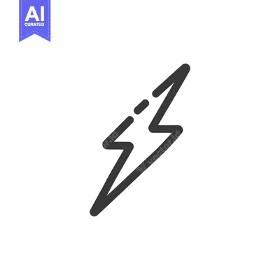 Popular premium asset: Bold Lightning Bolt Icon with Dashed Line Detail, Minimalist Design