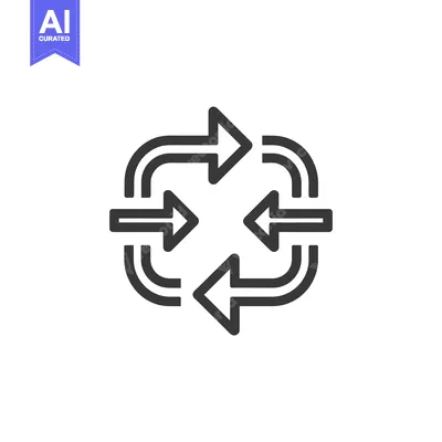 Aset desain premium: Circular Arrow Flow: A Minimalist Icon of Process and Iteration
