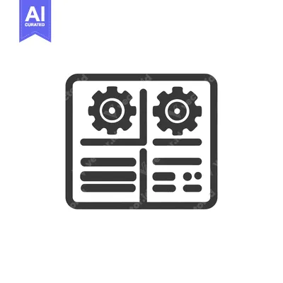 Aset premium populer: Gear Mechanism Configuration: Abstract Black and White Technical Diagr