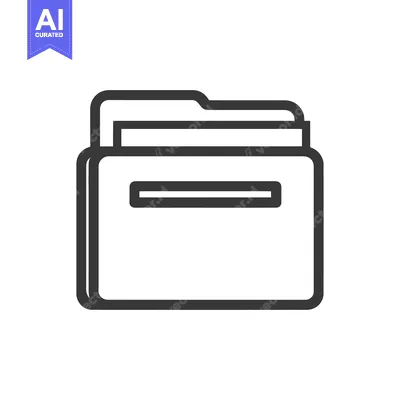 Aset premium populer: Minimalist Folder Icon: Bold Outline, Clean Design, Data Storage