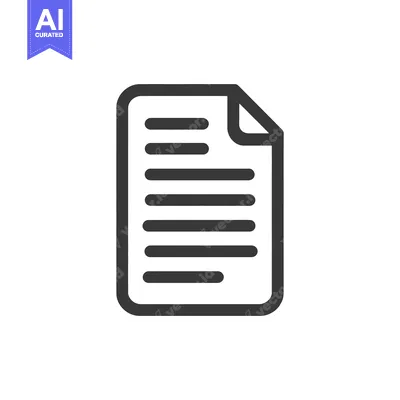 Aset desain premium: Minimalist Document Icon with Folded Corner and Text Lines