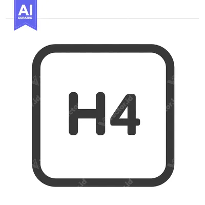 Aset desain premium: Bold H4 Typography in Rounded Square Frame on White Background
