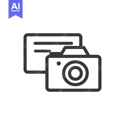 Aset premium populer: Minimalist Camera Icon with Document, Photography Symbol, Dark Gray Ou